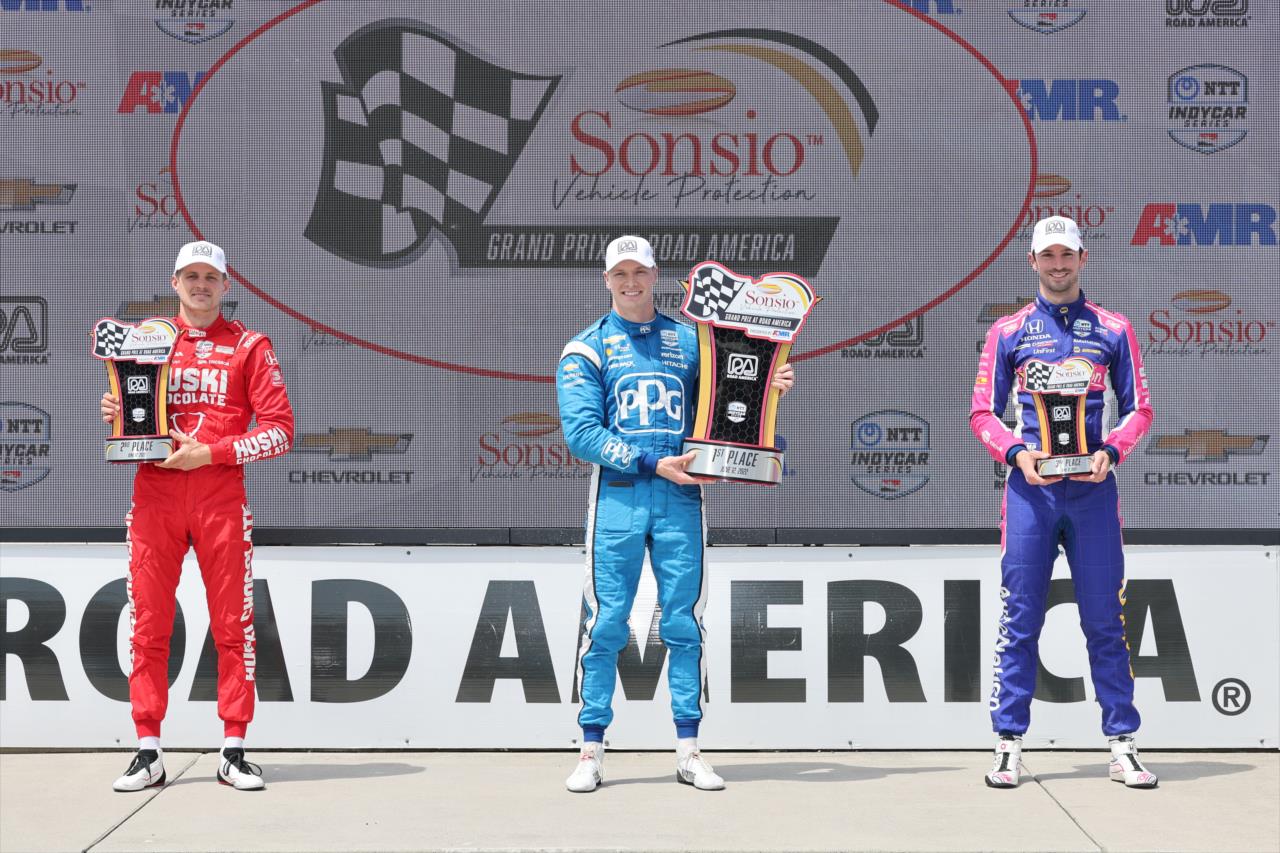 Marcus Ericsson, Josef Newgarden, Alexander Rossi - Sonsio Grand Prix at Road America - By: Chris Owens -- Photo by: Chris Owens